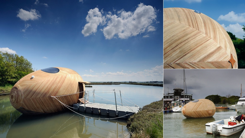 Illustration for article titled Uh, Why Is an Artist Living Inside a Floating Wooden Egg For a Year?